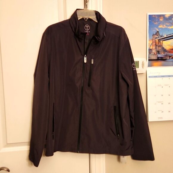 Tech by Tumi Women's Dark Gray Waterproof Jacket w/ Hood Size L - Picture 1 of 9